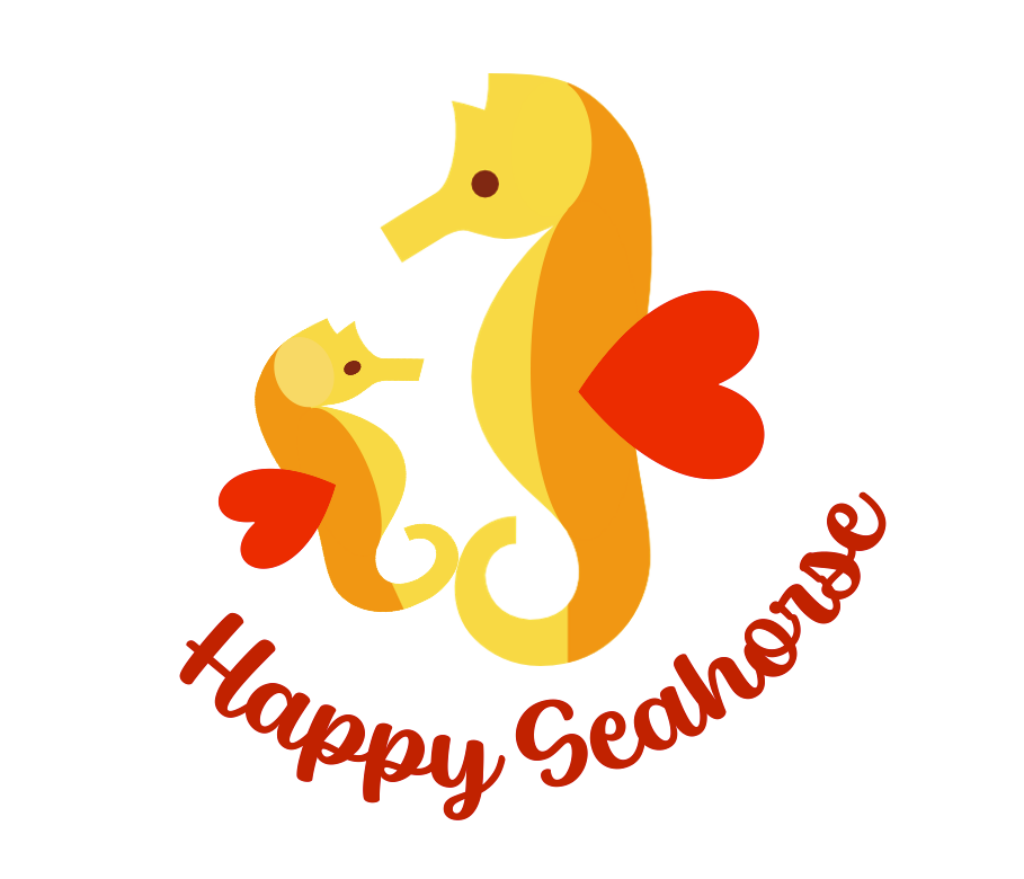 happy seahorse logo